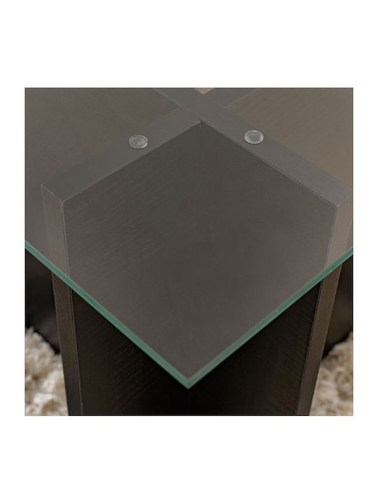 Masa Centrală Rectangulară Vetrino Din Sticlă Neagră L105xL65xÎ40cm