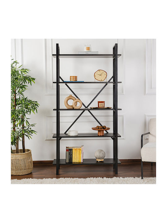 Bibliothek Elysian Schwarz 90x33.5x180cm