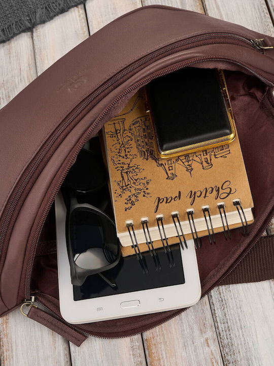 Magazin online pentru femei Piele Bum Bag pentru Curea Tabac maro