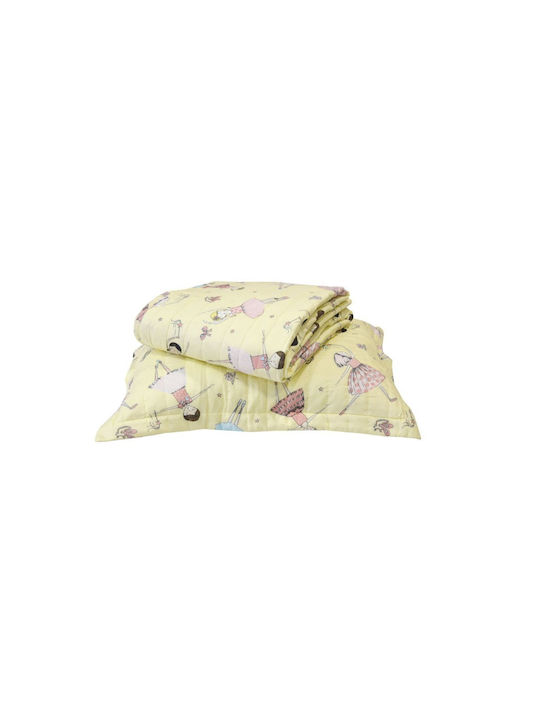 Viopros Set Pătură Pentru Copii Single Cu Față De Pernă Bej 160x240 cm