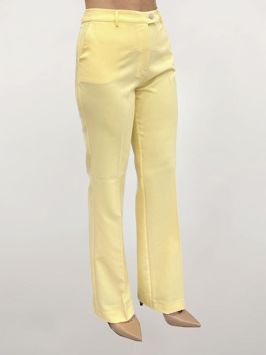 Damen Stoff Hose Yellow