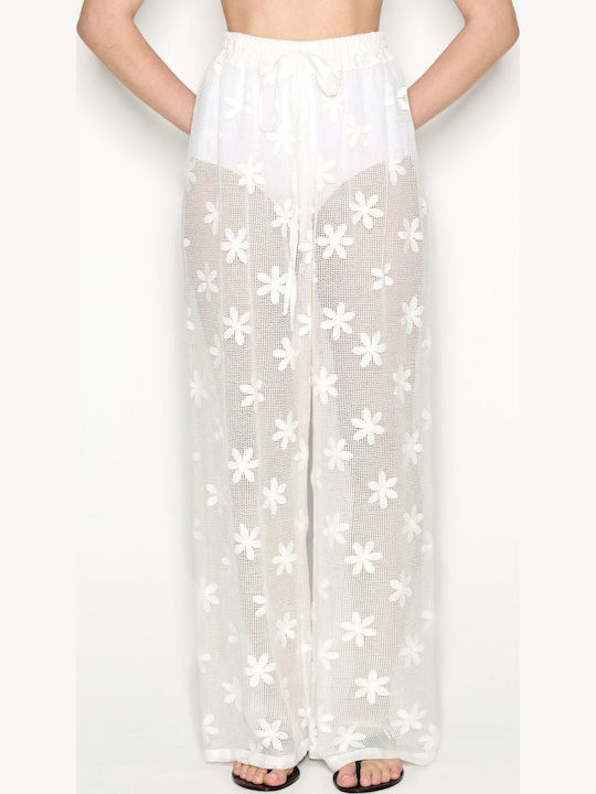 Dama Tesatura Pantaloni White
