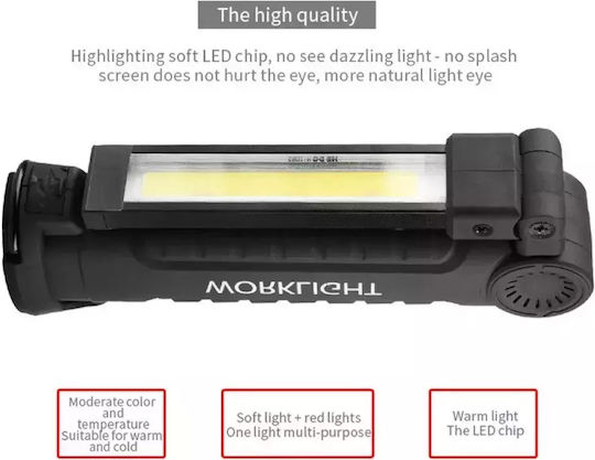 Rechargeable Work Light with Extension Cord LED with Brightness up to 2700lm Lens