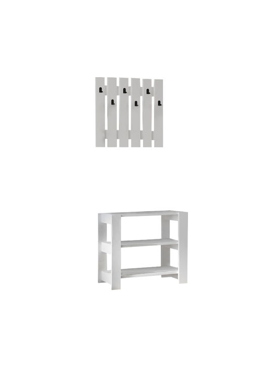 Friends Eingangsmöbel mit Garderobe & Schuhschrank White 69.8x33.6x60cm