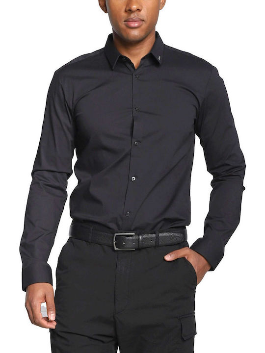 Ero3 Long-sleeved Cotton Shirt Black