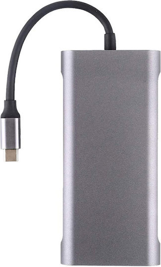 ATC USB-Hub 11 Anschlüsse USB 3.0 mit USB-A / Ethernet Grau
