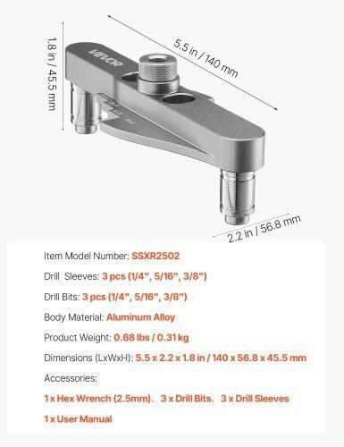 Vevor ZJJZDXZKJJJYJDU8C001V0 Guide Drill Set of 3pcs