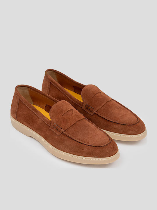 Suede Ανδρικά Loafers σε Καφέ Χρώμα