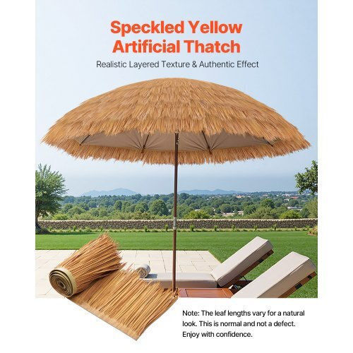 Vevor 1.6x16.4 Ft Artificial Thatch Roofing Mexican Tiki Hut Grass Skirt Roof
