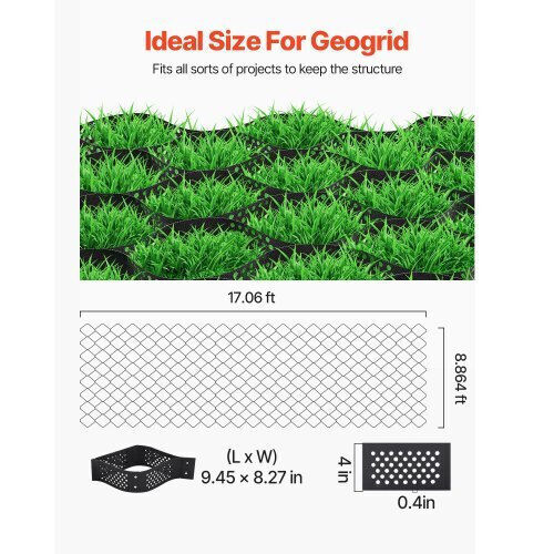 Vevor Ground Grid 4-Inch Deep Geocell Grid 17.06x8.86ft 5200x2700mm Gravel