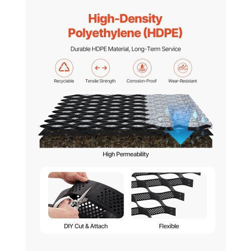 Vevor Ground Grid 4-Inch Deep Geocell Grid 17.06x8.86ft 5200x2700mm Gravel