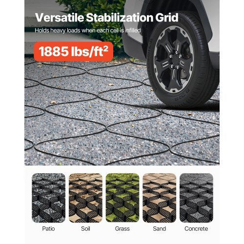 Vevor Ground Grid 4-Inch Deep Geocell Grid 17.06x8.86ft 5200x2700mm Gravel
