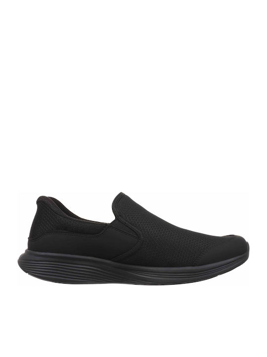 Ανατομικά Γυναικεία Slip-On Δερμάτινα Μαύρα
