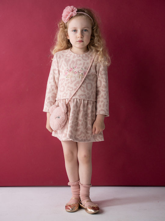 Kinderkleid Langärmelig Gestrickt Set aus 2 mit Deckel Rosa