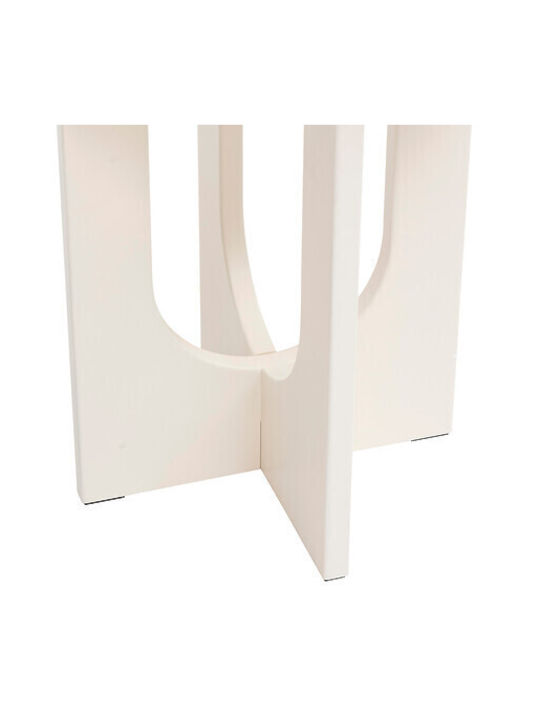 Στρογγυλό Βοηθητικό Τραπεζάκι Ξύλινο Ivory Μ40xΠ40εκ.