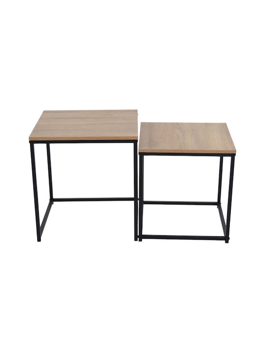 Quadratisches Zigon Metall Schwarz 2Stück M45xB45xH45cm