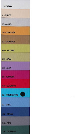 Viopros Perdea Cu Coafură Loneta 22 Turcoaz 140x270cm
