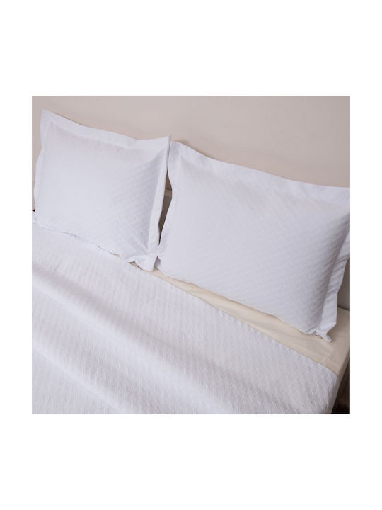 Viopros Μαξιλαροθήκη Oxford Λευκό 50x70εκ.