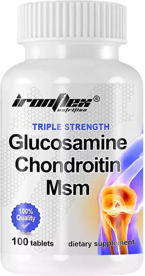 Ironflex Nutrition Glucosamine Chondroitin MSM Triple Strength Supplement for Joint & Bone Health 90 Tablets
