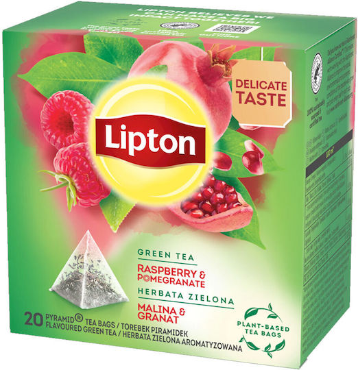 Lipton Πρασινο Τσαι Πυραμιδα 20x1 4gr Βατομουρο & Ροδι 1-52558