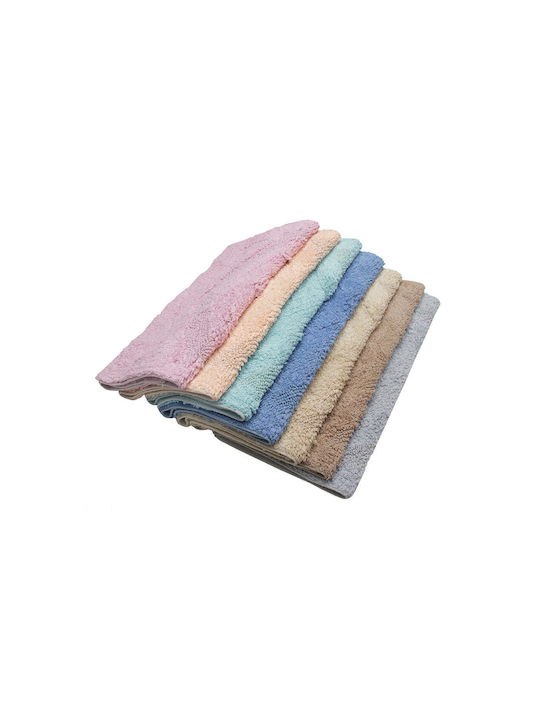 White Fabric Bath Mat Cotton Carlie 10070100 Salmon / Orange 50x80cm