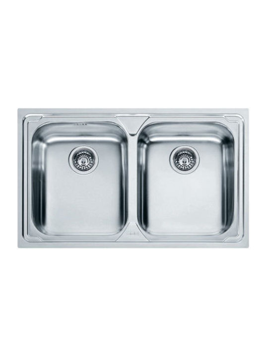 Franke Line Llx 620 Ένθετος Νεροχύτης Inox Σαγρέ Μ79xΠ50cm Ασημί