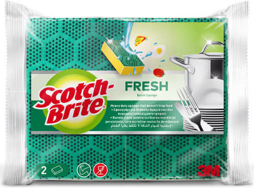 Scotch Brite Fresh Σετ Σφουγγάρια Πιάτων Πράσινα 2τμχ