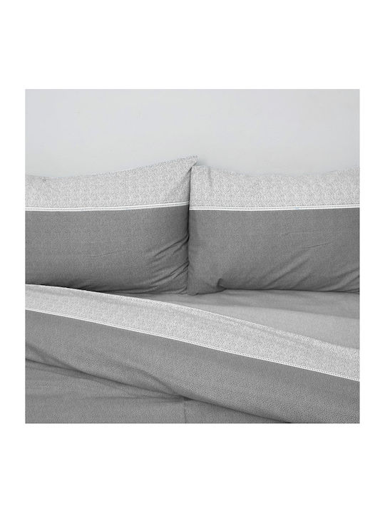 Anna Riska Duvet Set Queen 220x240cm Premium 5010 Grey 3pcs