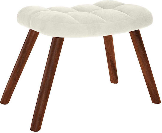 Schaukelstuhl mit Fußhocker Samt Cream 61x78x98cm