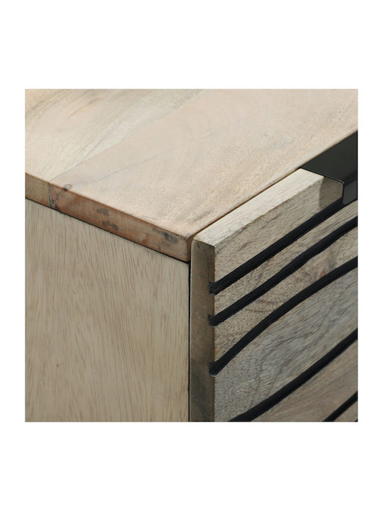 Chest of Drawers of Solid Wood White 60x33.5x75cm