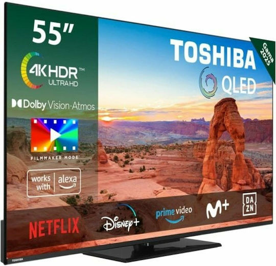 Toshiba Smart Τηλεόραση 55" 4K UHD QLED QV34 HDR (2024) 55QV3463DG