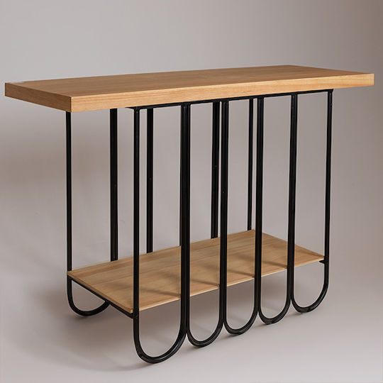 Wooden Console Table Natural-black L120xW40xH78cm