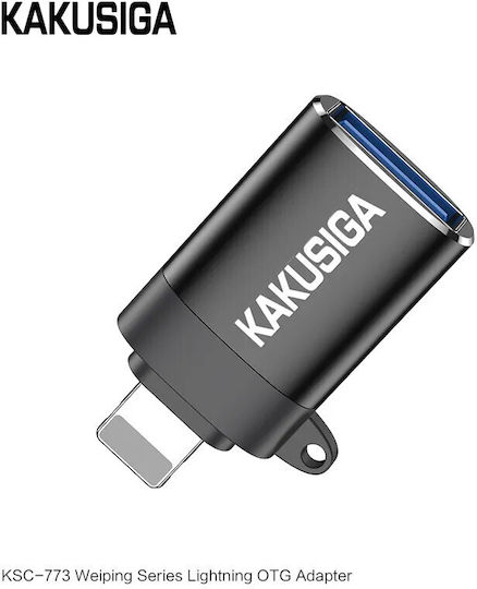 Kakusiga Конвертор USB-A мъжки към Lightning мъжки Черен 1бр KSC-773