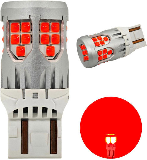Bulb W21/5w Led 7443 10-50v No Fault 2800lm Red