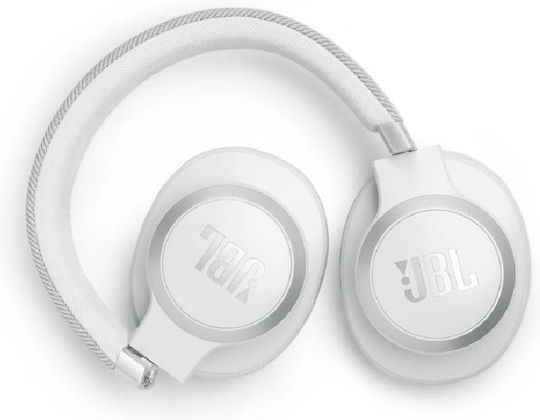 JBL Live 770NC Kabellos / Kabelgebunden Über Ohr Kopfhörer mit 65 Stunden Betriebszeit und Quick Charge Weiß