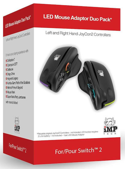 Imp Tech Adaptor Mouse LED Duo Pack Adaptor Mouse pentru Switch 2 Negru