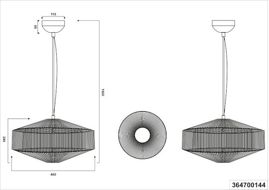 Trio Lighting Κρεμαστό Φωτιστικό Μπεζ 46x150εκ.