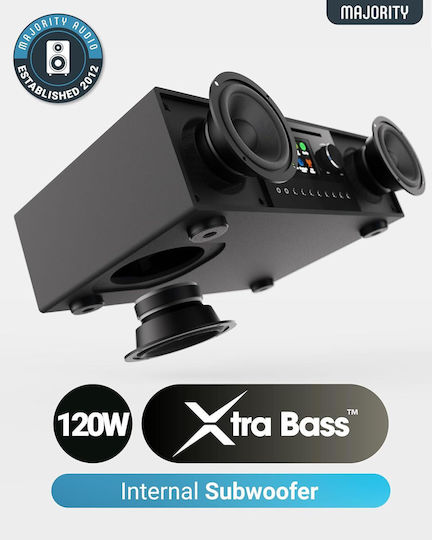 Majority Ηχοσύστημα 2.1 Quadriga 120W με CD / Digital Media / Network Player Player, WiFi και Bluetooth Μαύρο