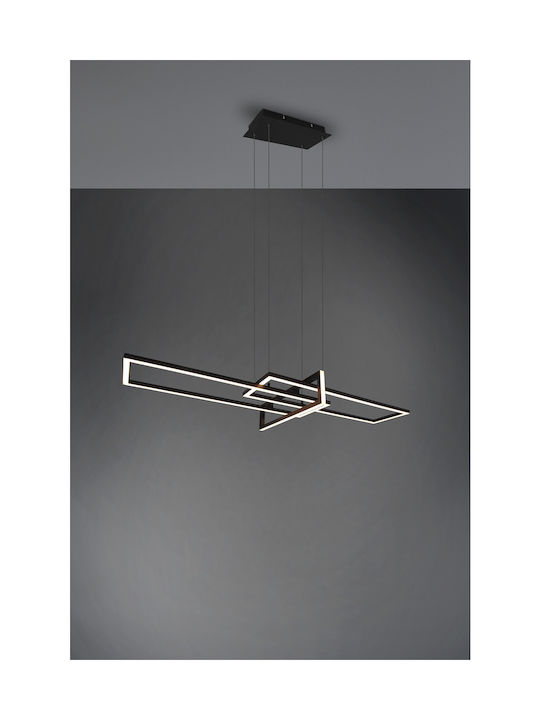 Trio Lighting Salinas Ρυθμιζόμενο Κρεμαστό Φωτιστικό Μαύρο LED με Θερμό Λευκό Φως Ράγα 110x40x40εκ.