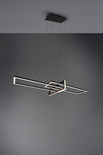 Trio Lighting Salinas Ρυθμιζόμενο Κρεμαστό Φωτιστικό Μαύρο LED με Θερμό Λευκό Φως Ράγα 110x40x40εκ.