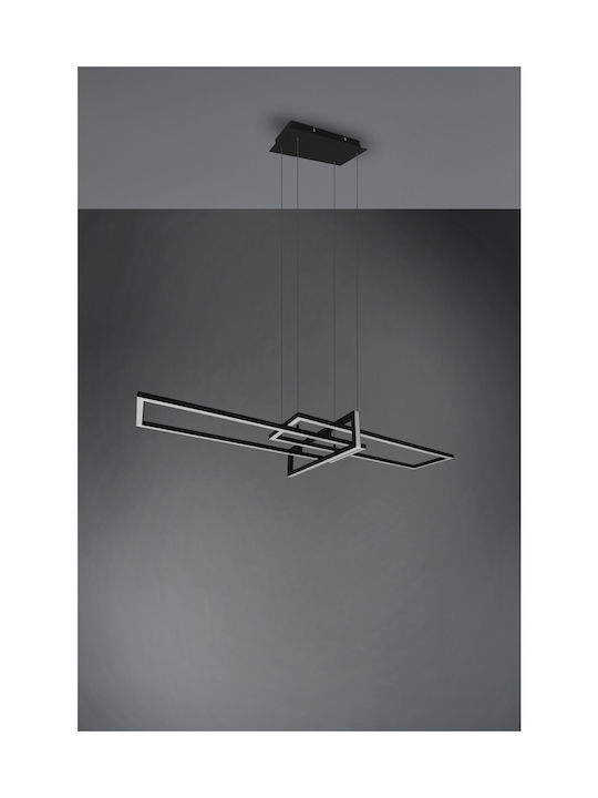 Trio Lighting Salinas Ρυθμιζόμενο Κρεμαστό Φωτιστικό Μαύρο LED με Θερμό Λευκό Φως Ράγα 110x40x40εκ.