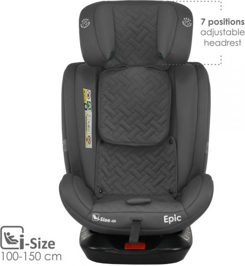 Bebe Stars Epic Scaun Auto pentru Copii i-Size cu Isofix Smoked Grey 0-36 kg