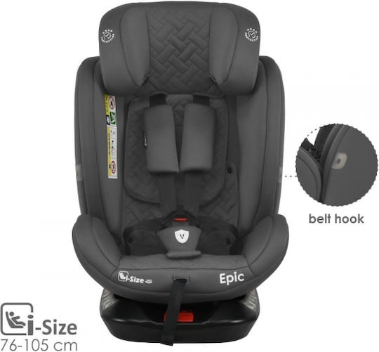 Bebe Stars Epic Scaun Auto pentru Copii i-Size cu Isofix Smoked Grey 0-36 kg