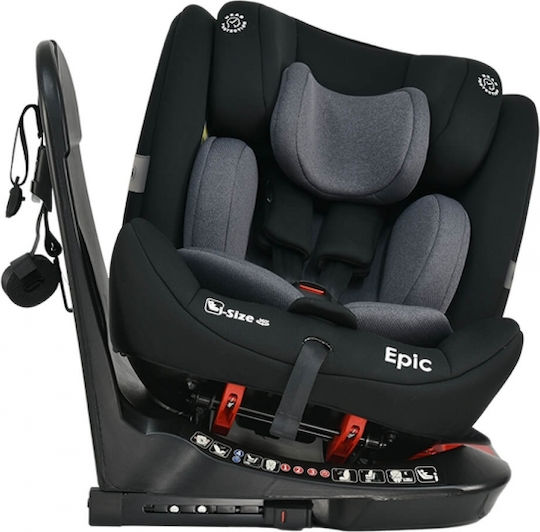 Bebe Stars Epic Καθισματάκι Αυτοκινήτου i-Size με Isofix Black 0-36 kg