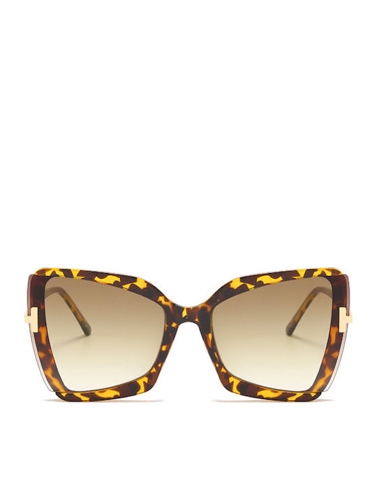 Martinez Amelie Unisex Sonnenbrille mit Braun Schildkröte Gestell und Braun Linse
