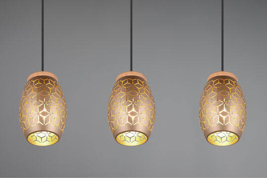 Trio Lighting Lustră Maro Calea ferată cu Dulie E27 71x15x150cm.