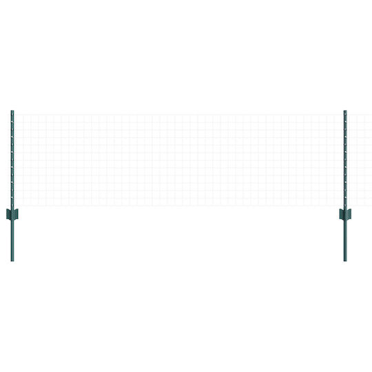 Vidaxl Fence Posts 5 Pcs U-channel Green Steel 100x8.6x1.5cm Green