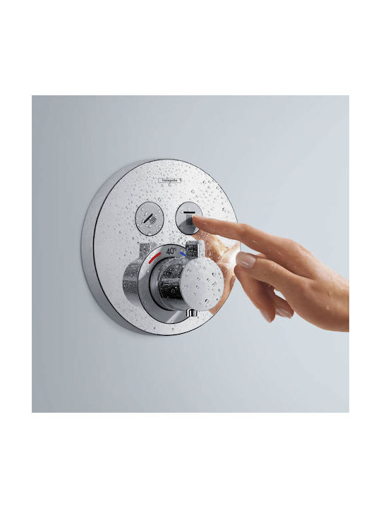 Hansgrohe Комплект смесител и душ глава за вграждане за душ кабина Сребрист
