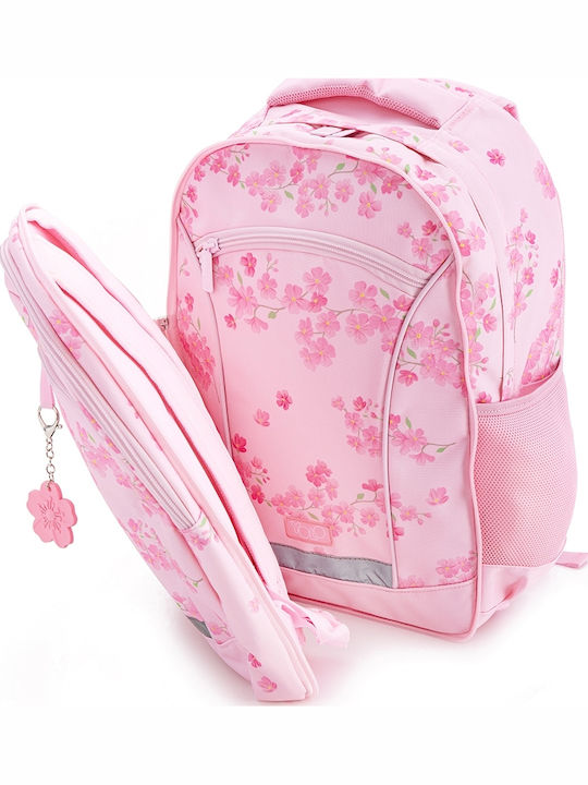 Yolo School Bag Backpack Elementary, Elementary Pink with Water Bottle Holder 28Liters