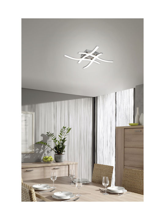 Trio Lighting Route Πλαφονιέρα Οροφής 46εκ. Ασημί με Ενσωματωμένο LED